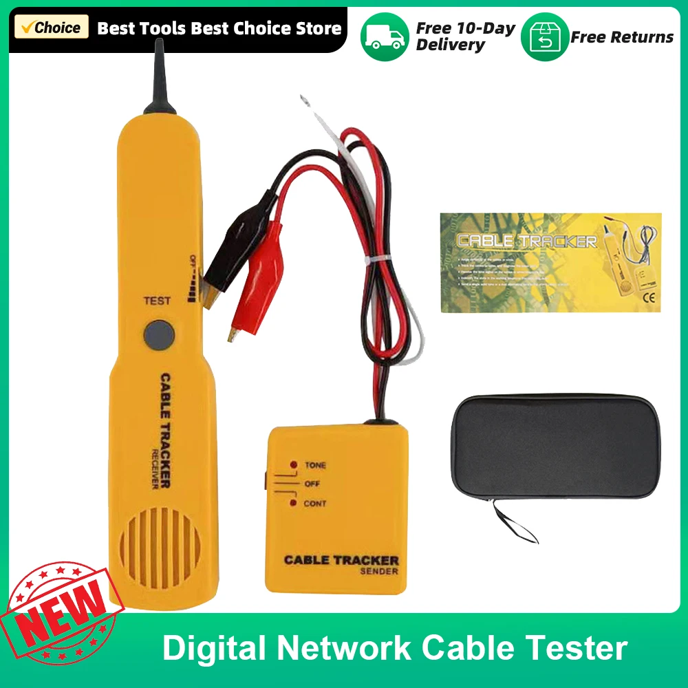 Digital Network Cable Tester Telephone Line Cable Tracker Receiver Set Line Wire Detector Circuit Continuity Test with Bag