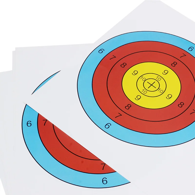 Papel de objetivo Triple de tiro con arco, tablero de dardos de anillo estándar, calibre, dardos de tiro, papel de entrenamiento, objetivo para