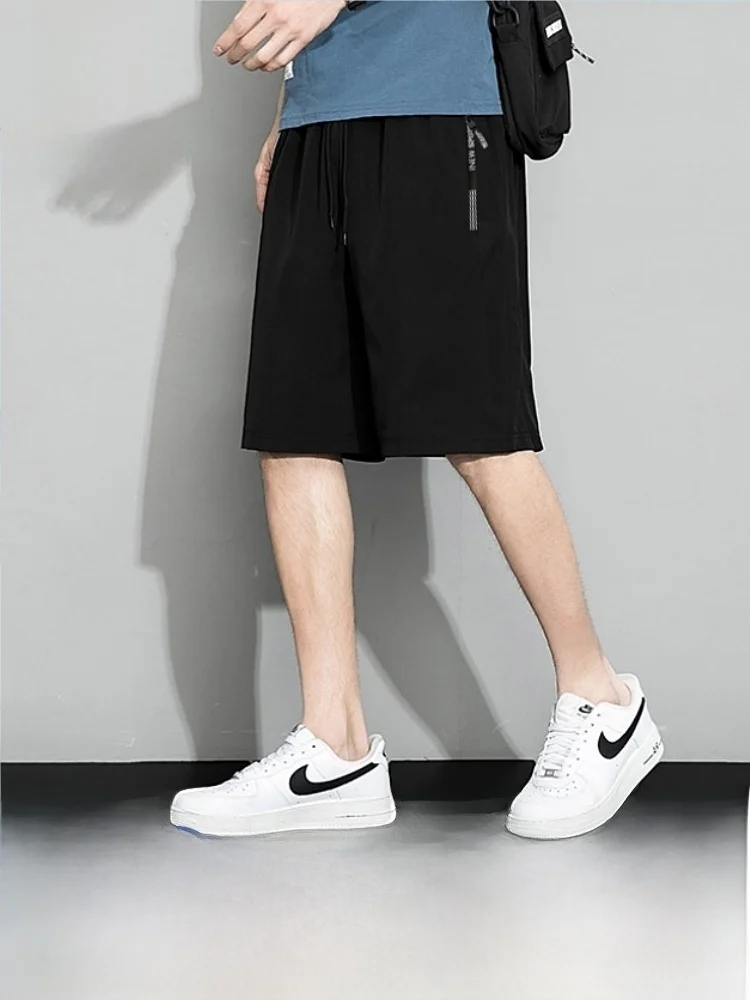 

Ice Silk Qui Dry Summer orts Men's New Sle Fitn Running Loose Straight Leg Five-Quarter Pants Breathable Comfortable