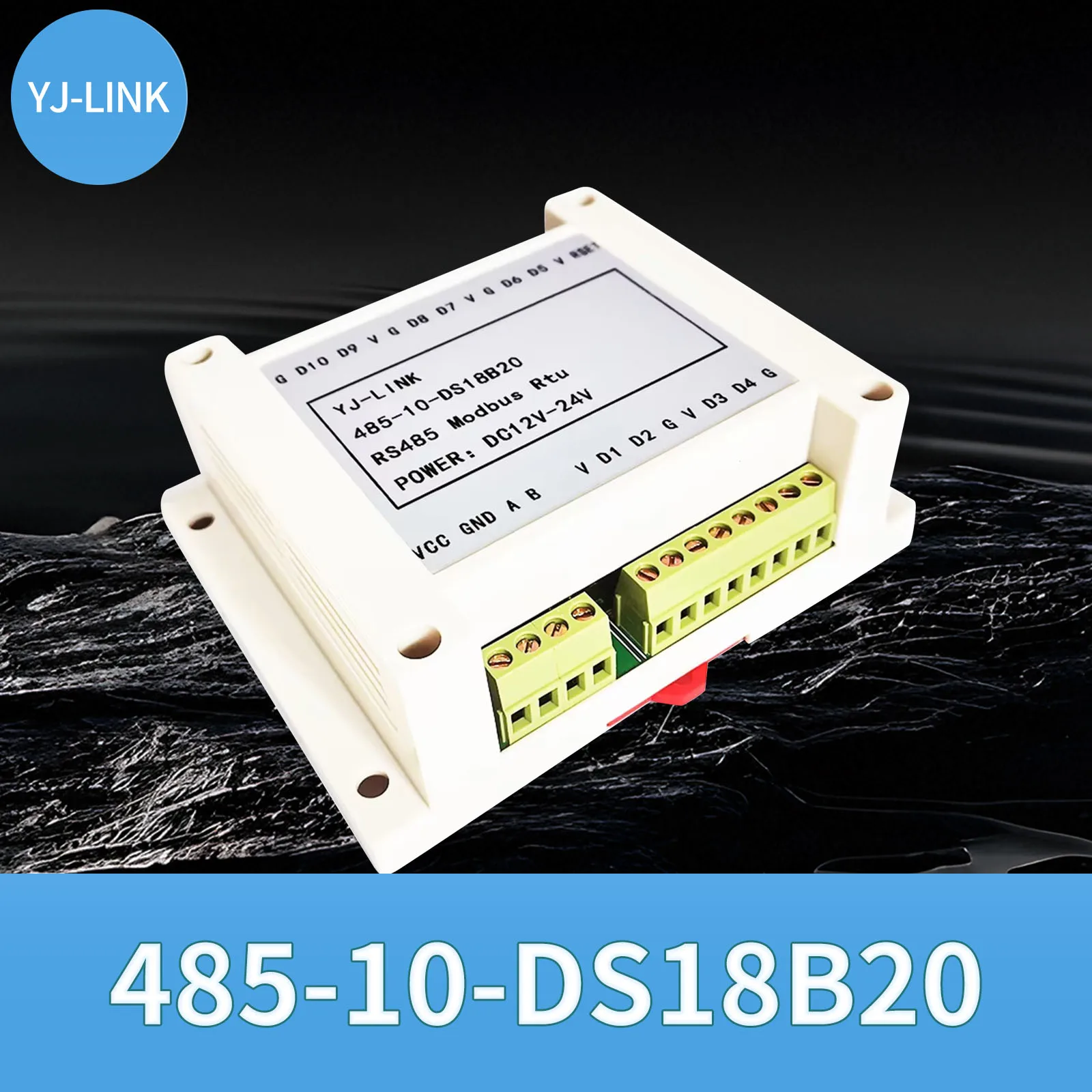 10ch DS18B20 temperature acquisition module RS485 modbus rtu communication