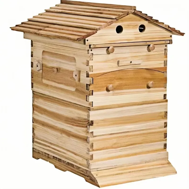 Auto Flowing Bee Hive System, Wooden Beehive Equipment for Harvesting Pure Honey Easily