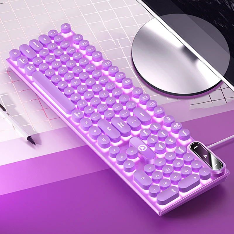 لوحة مفاتيح سلكية للألعاب USB مع إضاءة خلفية، لوحة مفاتيح ألعاب 104 مفاتيح للكمبيوتر/الكمبيوتر المحمول/الكمبيوتر الشخصي، تصميم مريح، ملحقات ألعاب المكتب