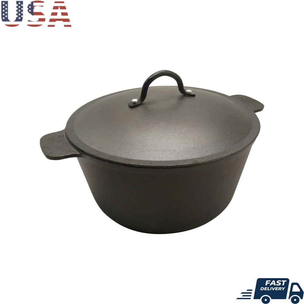 

Легкая чугунная голландская духовка 5,2 кв. футов, предварительно приправленное сотовое дно, универсальное приготовление пищи, в помещении, на открытом воздухе, индукционная, безопасная, без BPA