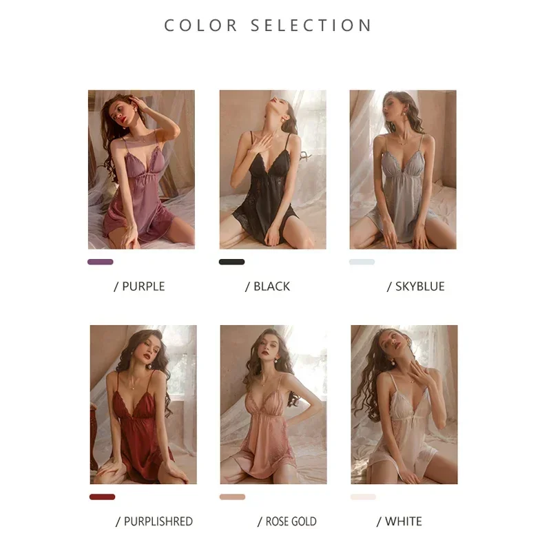 REBEYULI Brand Sexy Robe Gown Sets 2024 V-neck Collar Solid Comfortable Breathable Suspender Dress Fashion Sexy Sleepwear Women