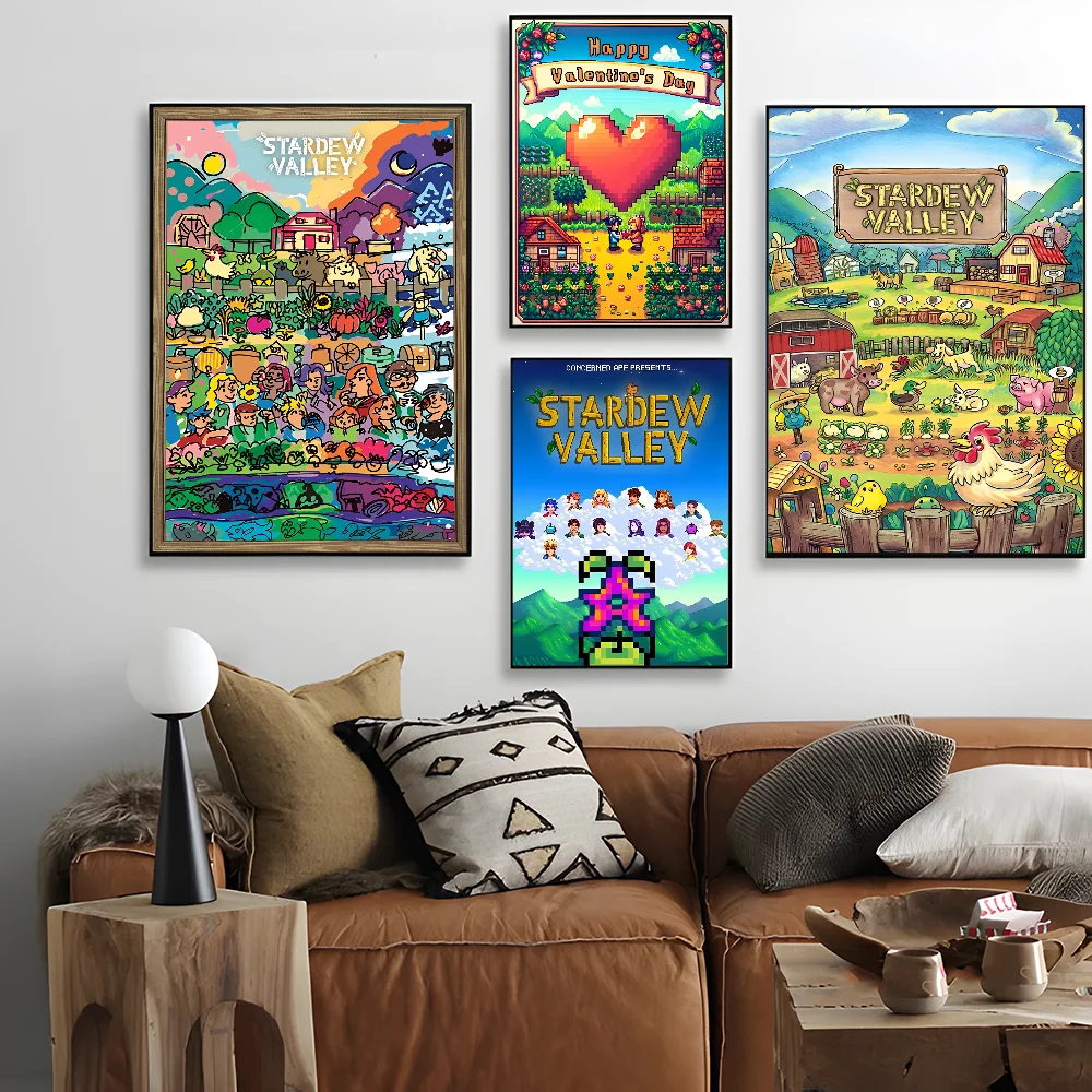 Stardew Valley  Anime Posters Sticky Decoracion Painting Wall Art White Kraft Paper Wall Decor