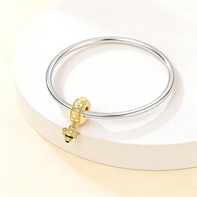 

New 925 Sterling Silver Little Bee Hive Charms Beads High Quality Fit Original Bracelet DIY For Women Birthday Jewelry Gifts