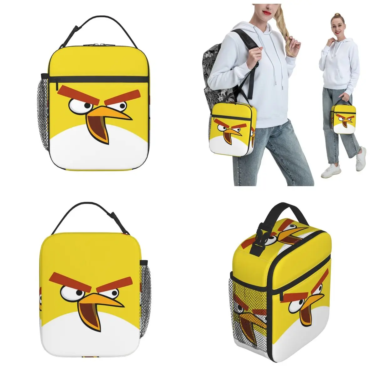 حقيبة غداء معزولة من A-Angry Anime B-Birds Chuck حقيبة حرارية حاوية الوجبات المقاومة للتسرب، حقائب اليد للطعام #3