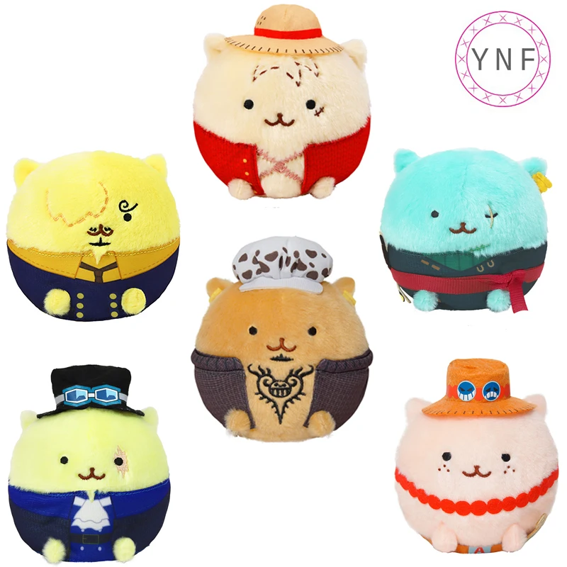 100% Original 10cm Plush Pendants COS One Piece Cotton Doll Luffy Sanji Law Zoro Ace Corazon Doflamingo Cartoon Bag Ring Toys