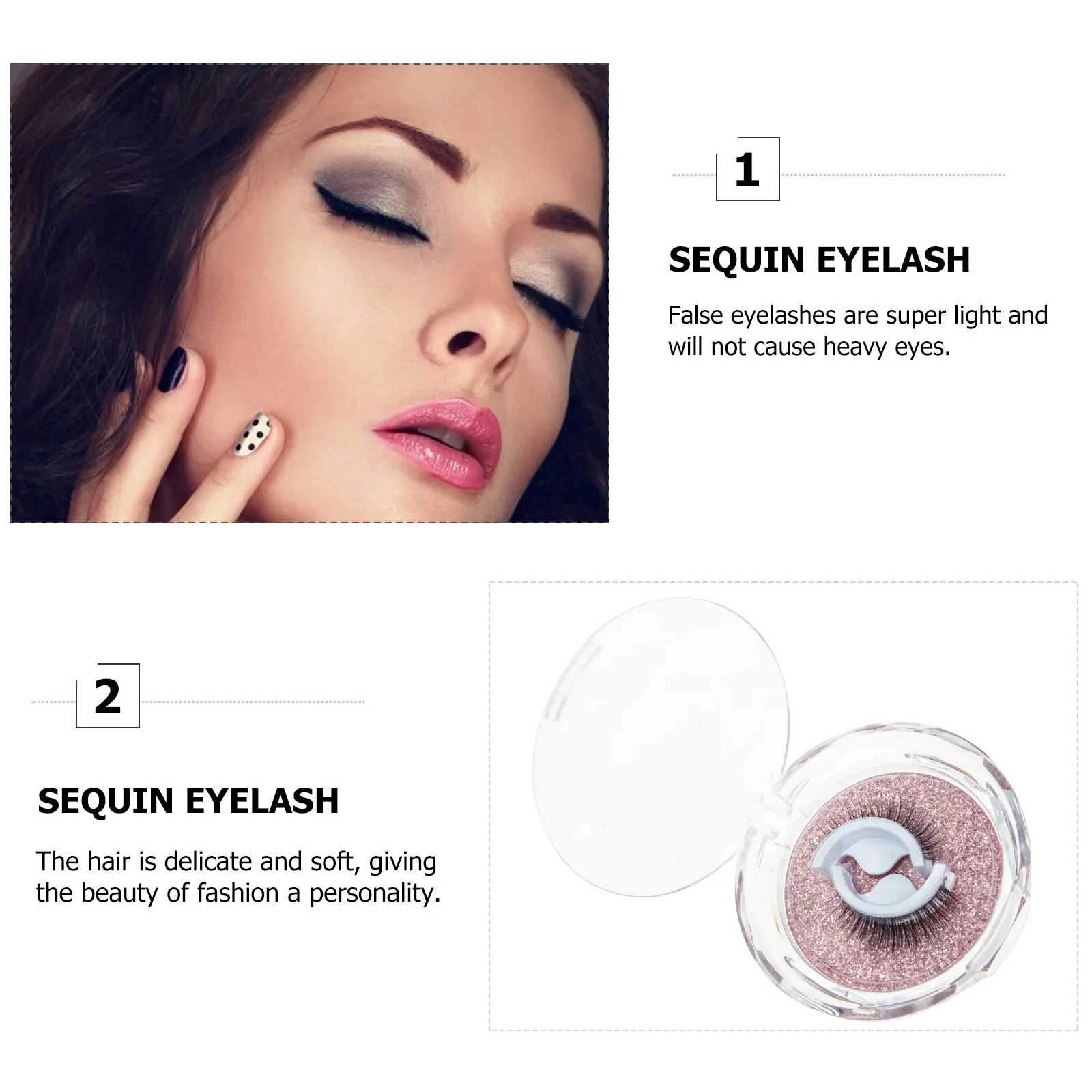 

2Pairs False Lashes Women Extension Chemical Fiber Reusable Party Women Eye Decors Night Daily Eye Accessories