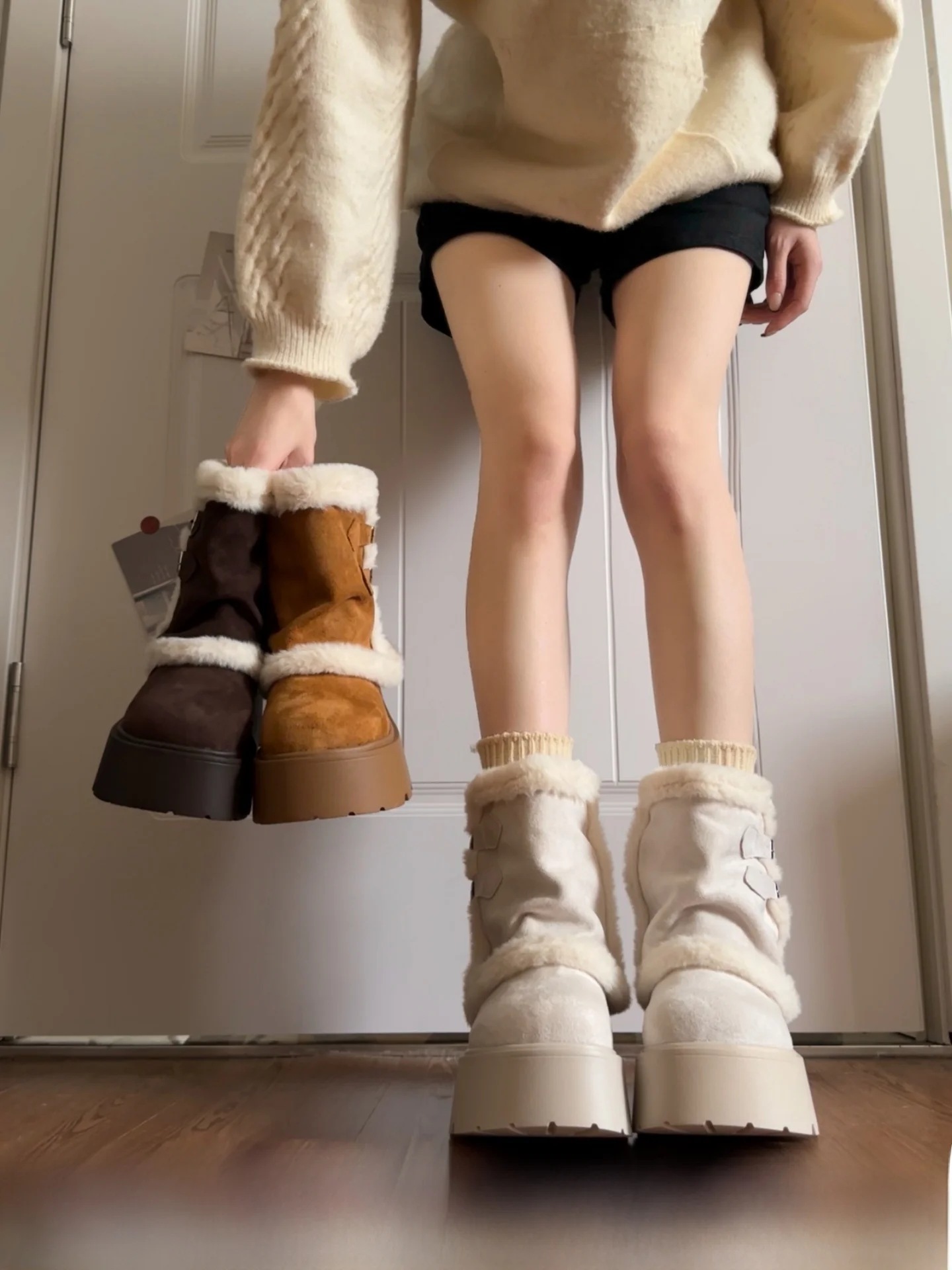 

Женские зимние ботинки Thi Bot, новые зимние винтажные универсальные ботинки Fce, теплые, утепленные, Cotton oes, корейские, с круглым носком