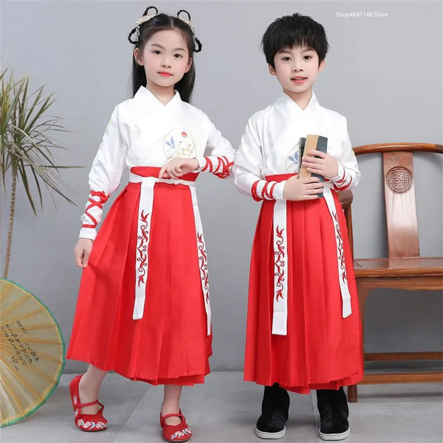 Ancient Chinese Costume Kids Child Seven Fairy Hanfu Dress Clothing Folk Dance Performance Chinese Traditional Dress For Girls