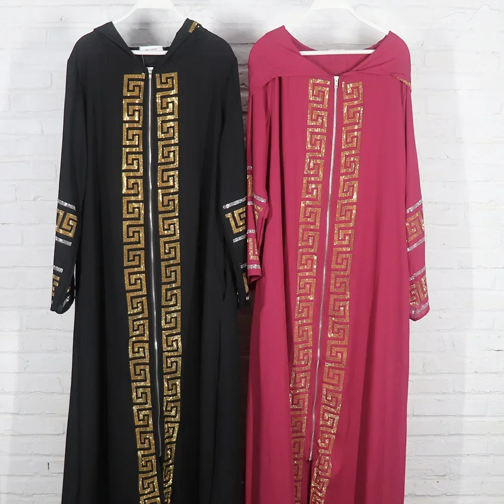 Hooded African Dresses for Woman, Muslim Style Clothing, Islamic Abaya, Fashionable Drill Decoration, Quality Luxury Robe, 2024