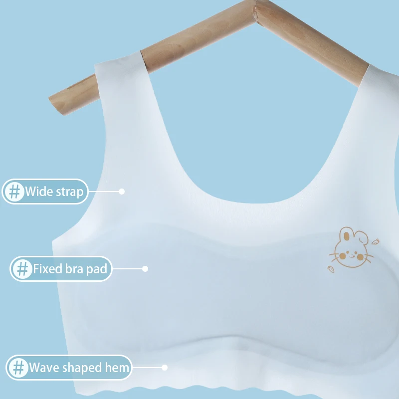 Girls' developmental period underwear vest, student girls' middle and high school period strapless bra, girls' summer thin anti