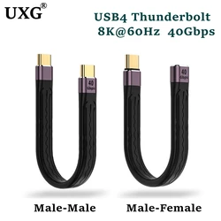 USB 4.0 Gen3 Data Cable PD 100W 5A Fast Charging USB C To USB4 Cable Thunderbolt 3 4K@60Hz Cable USB Tipo C 40Gbps Charge Cable