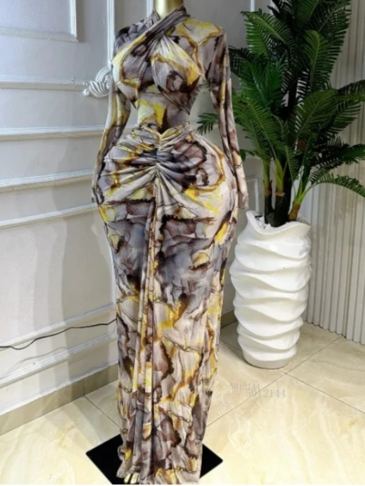 2026-new-elegant-women-draped-o-neck-ruched-full-sleeve-long-maxi-dress-spring-evening-trendy-club-party-vestidos-sexy-dresses