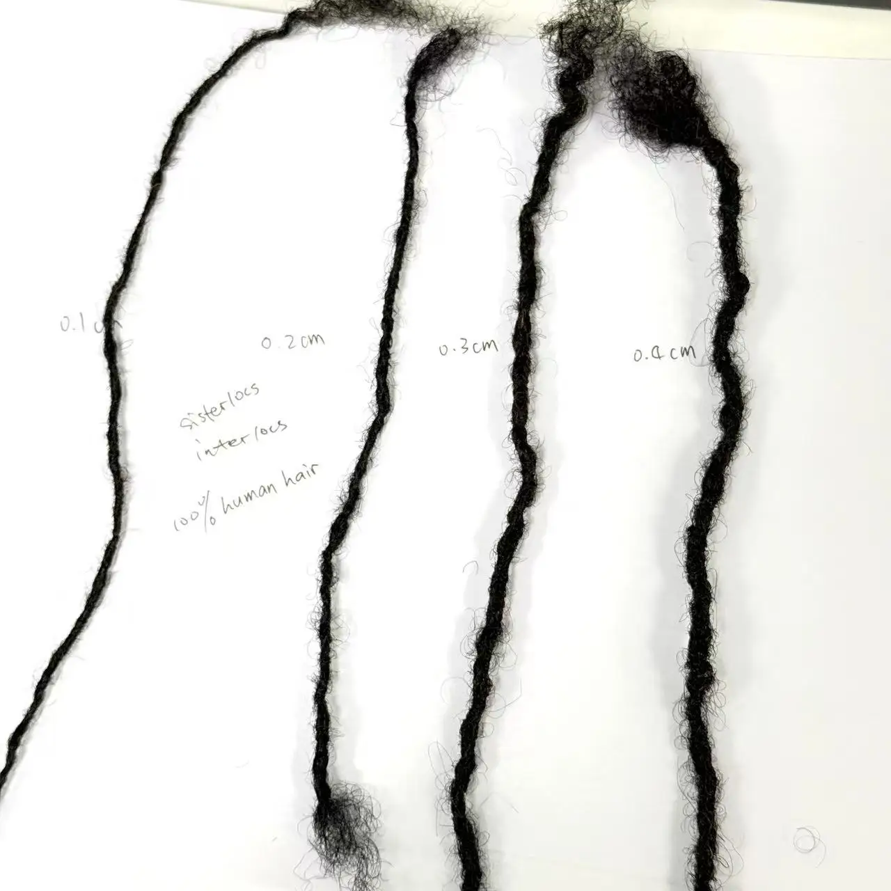 Customized 0.1-0.4cm Width Sisterlocks Dreadlock Extensions Width Handmade Interlock Human Hair Permanent Micro Locs for Women