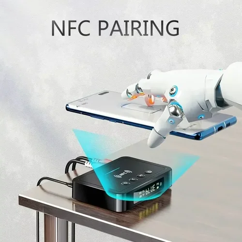 Imagen 2 del producto Transmisor receptor NFC Bluetooth 5,4 FM estéreo AUX 3,5 MM óptico Coaxial TF/U-Disk adaptador inalámbrico Control remoto para TV PC