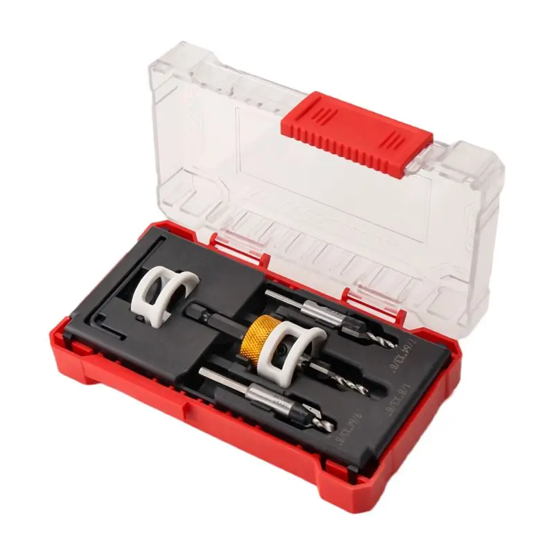 調整可能な深さ停止機能付き皿穴ドリルビットセット、交換可能なドリルビット付きクイックチェンジ皿穴ドリル-aa26