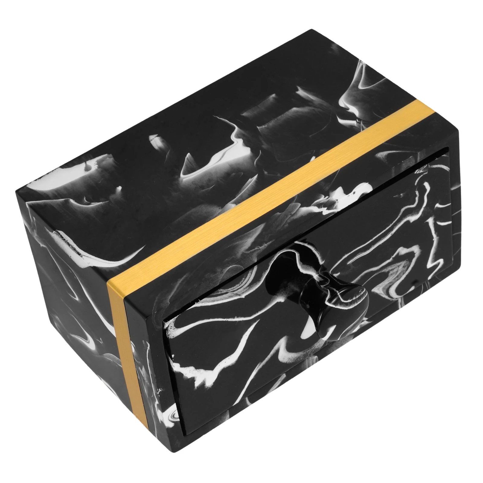 

Marble Cotton Pads Storage Box Organizer Dual Compartment Holders for Swabs Toothpicks Space Saving Desktop Bathroom for Cotton