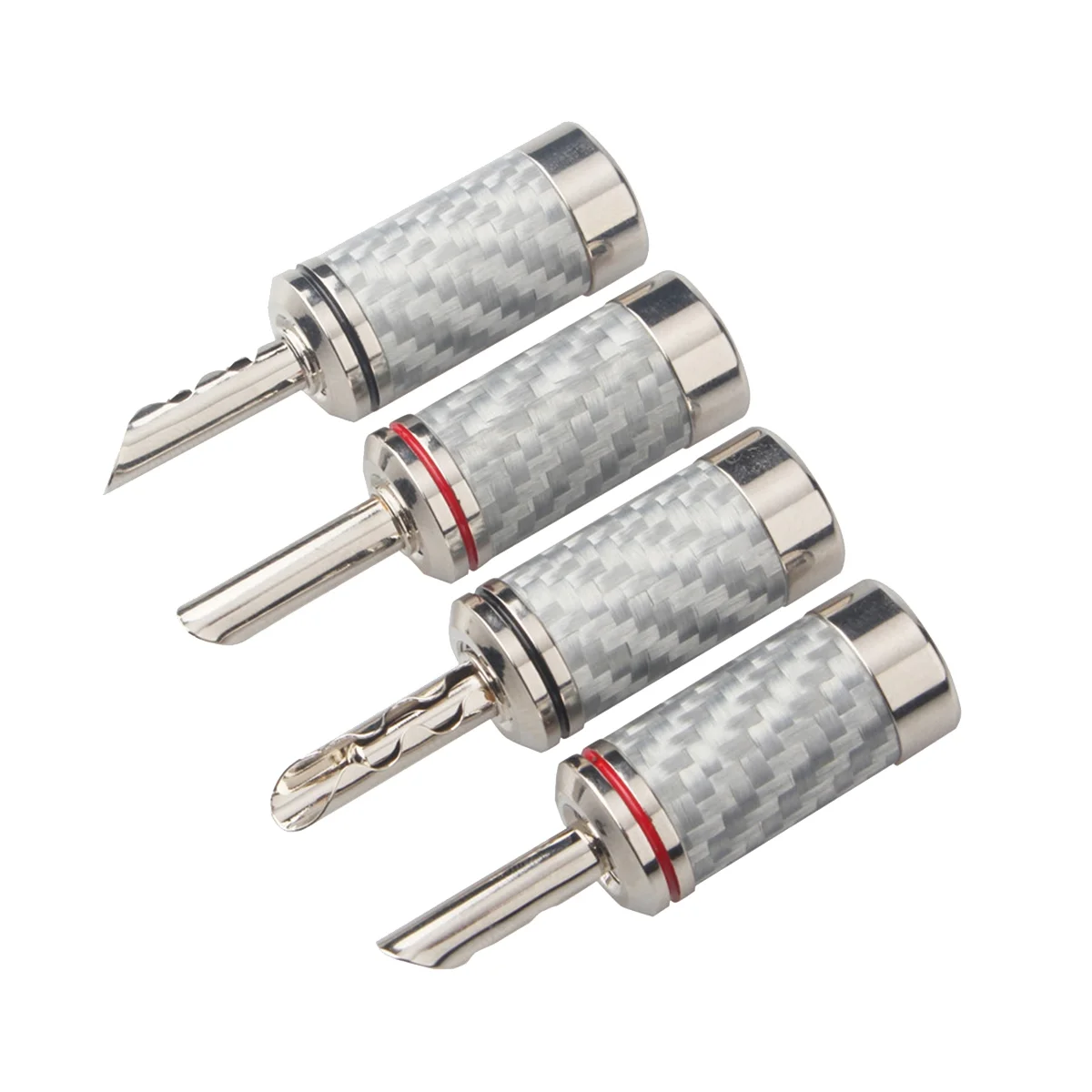 A57G-4PCS Bananen Stecker HIFI DIY Carbon Faser Elektrische Audio Lautsprecher Kabel Bananen Stecker Stecker Weiß