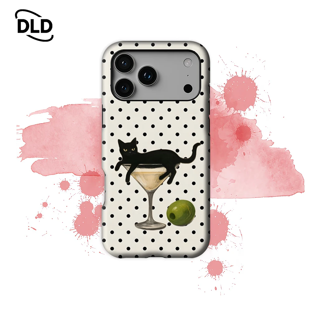 Funda Magnética para Teléfono Martini Cat, para iPhone 17 16 15 14 Pro Max Plus, Funda Resistente de Una o Dos Capas