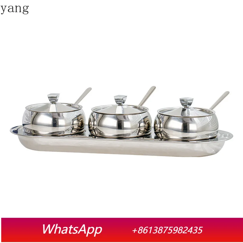 

CX Stainless Steel Seasoning Tank Premium Light Luxury Seasoning Set Salt Tank Sugar Cup
