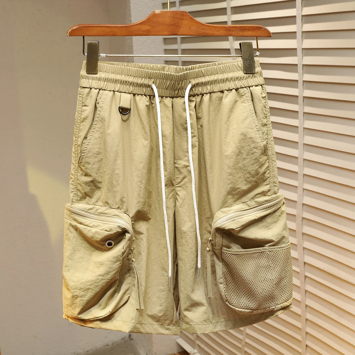 

American city outdoor commuting workwear shorts men's summer casual pants thin multi pocket pants streetwear cargo shorts men