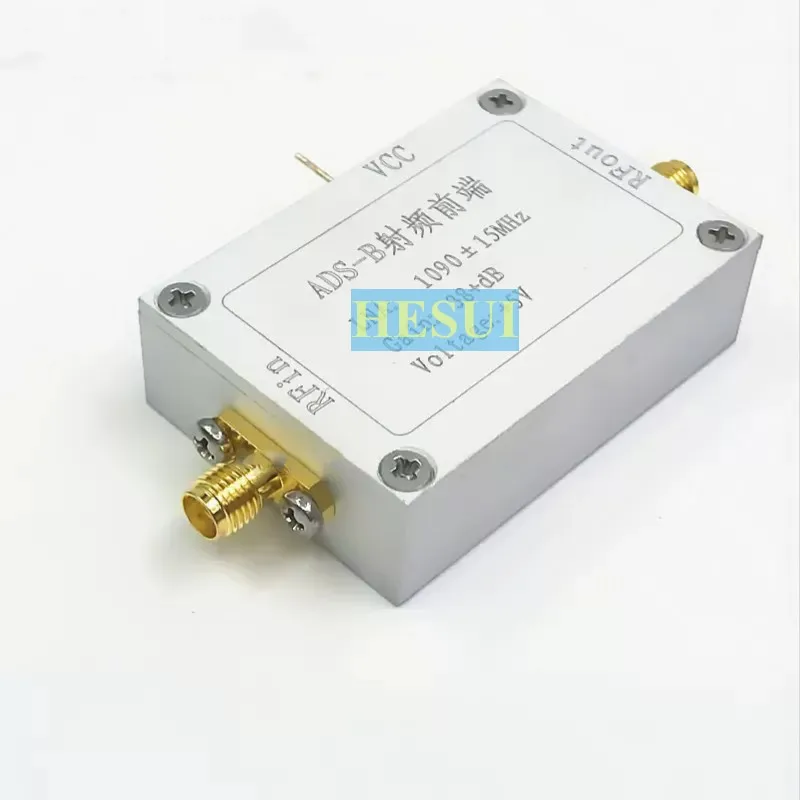 Microwave RF ADS-B Receiver front-end amplifier Module Board 1090MHz low noise amplifier LNA with CNC cavity 1075-1105MHz 30dB+