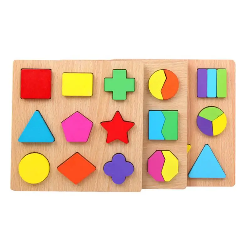 

Children's Early Education Geometric Cognition Three-Two Shape Matching Board Building Block Toys Shape Cognition Board