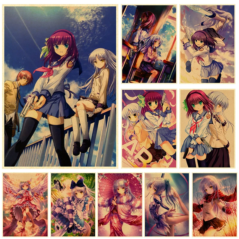 

Angel Beats Poster Anime Wall Posters Decor For Home Room Wall Pictur Kraft Paper Retro And Prints Art Bar Gift 4K HD