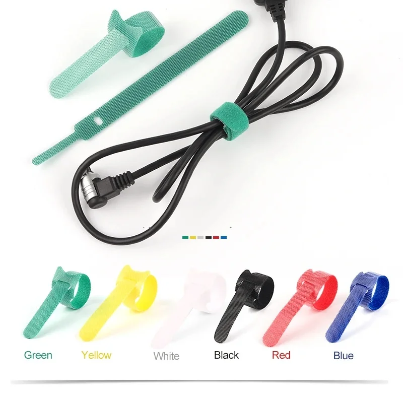 10-30PCS Releasable Cable Ties Colored Plastics Reusable Cable ties Nylon Loop Wrap Zip Bundle Ties T-type Cable Tie Wire