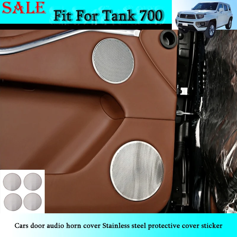 

Fit for GWM Tank 700/700 Hi4-T Cars Door Audio Horn Cover Stainless Steel Protective Cover Sticker Car Interior Decoration Parts