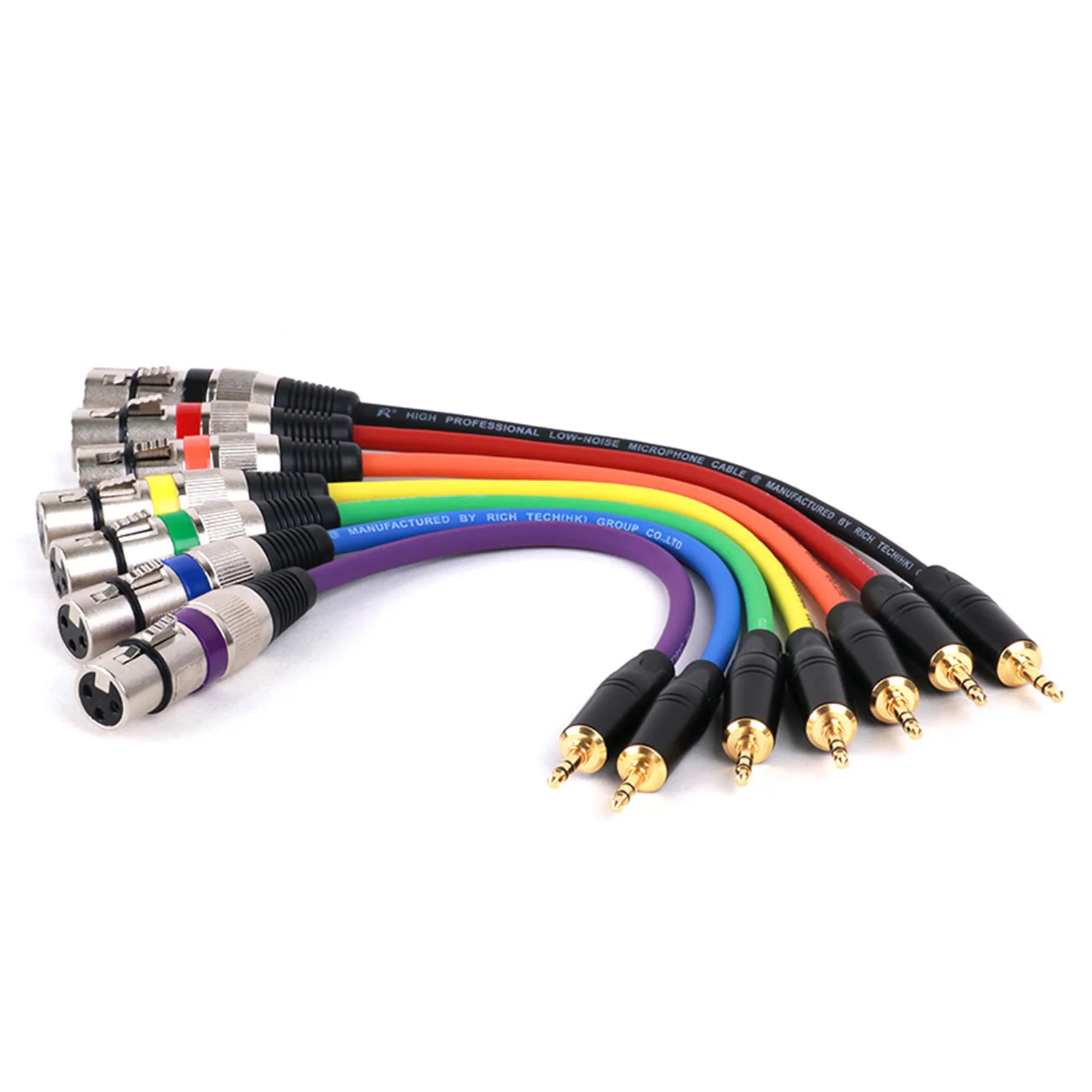 GuergGuo Colorful 3.5mm TRS Male Jack to 3Pin XLR Cable Female/Male to Professional Audio Cable Microphone Speaker 0.3M-25M