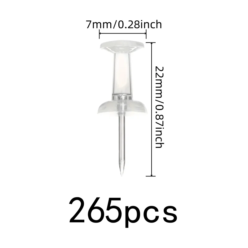 265 pcs Invisible Bulletin Board Pins for DIY Wall Decoration, Reusable Durable, Transparent Clear Head