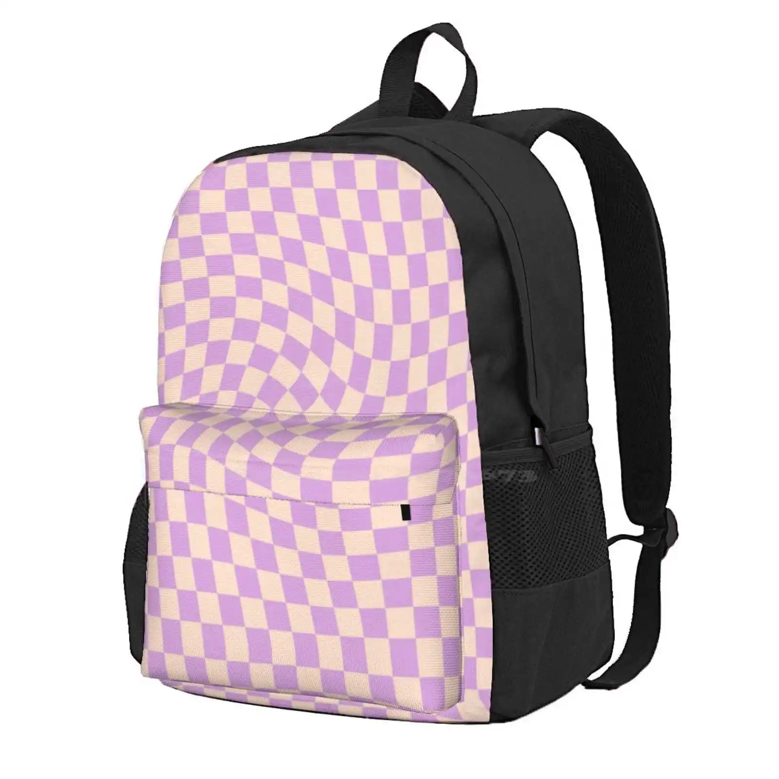 Check V - Lilac Twist Hot Sale Schoolbag Backpack Fashion Bags Checkerboard Pattern Geometric Retro Vintage Check Pattern