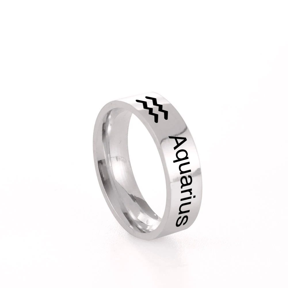 Zodiac Women Men Rotating Ring Leo Libra Aries Gemini Virgo Pisces Scorpio Sagittarius Stainless Steel Rings 2022 Birthday Gift