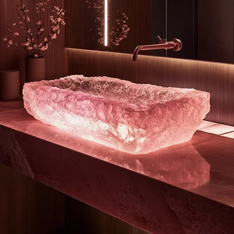 

Resin dream crystal stone wash basin custom sales office model room bathroom single basin art table basin