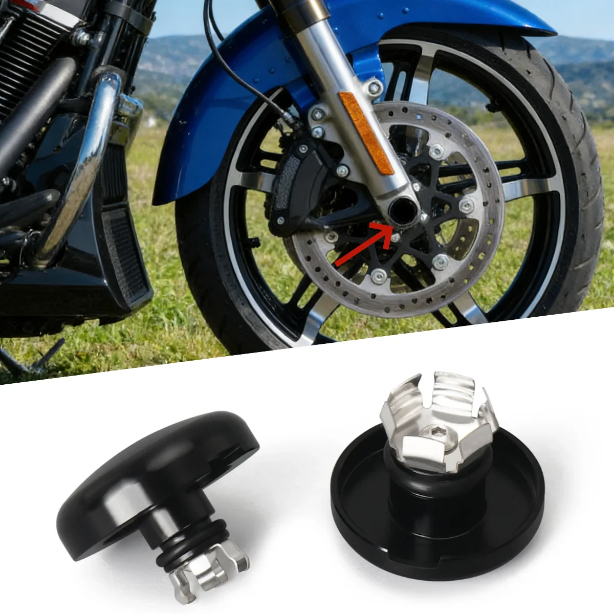Vorderrad-Achsmutterabdeckung Motorrad-Achskappe für Touring Street Road Glide CVO FLHX FLTRX FLTRXSE FLHXSE Ultra FLHXU 2023 2024
