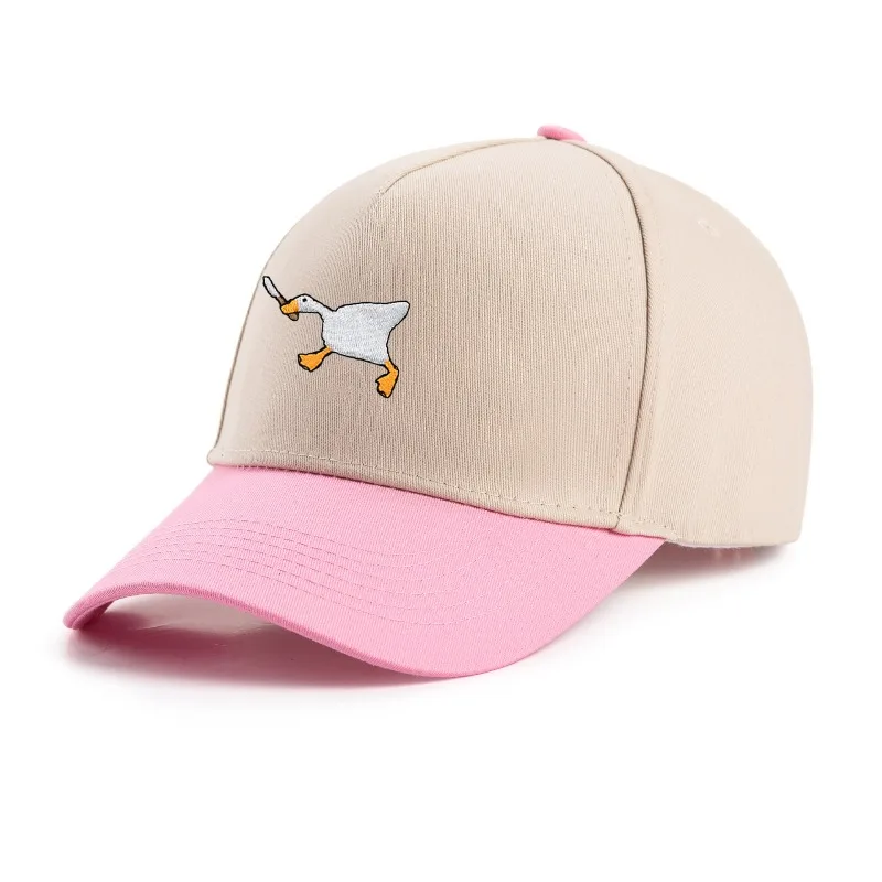 Geborduurde baseballpet met ganzenpatroon voor dames en heren, casual en modieuze eendenbekpet in stadsstijl
