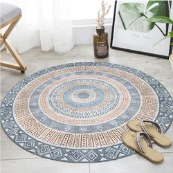 Nordic Round Carpets Moroccan Style Bedroom Carpet Retro Living Room Rugs Large Area Cloakroom Rug Washable Non-slip Floor Mats