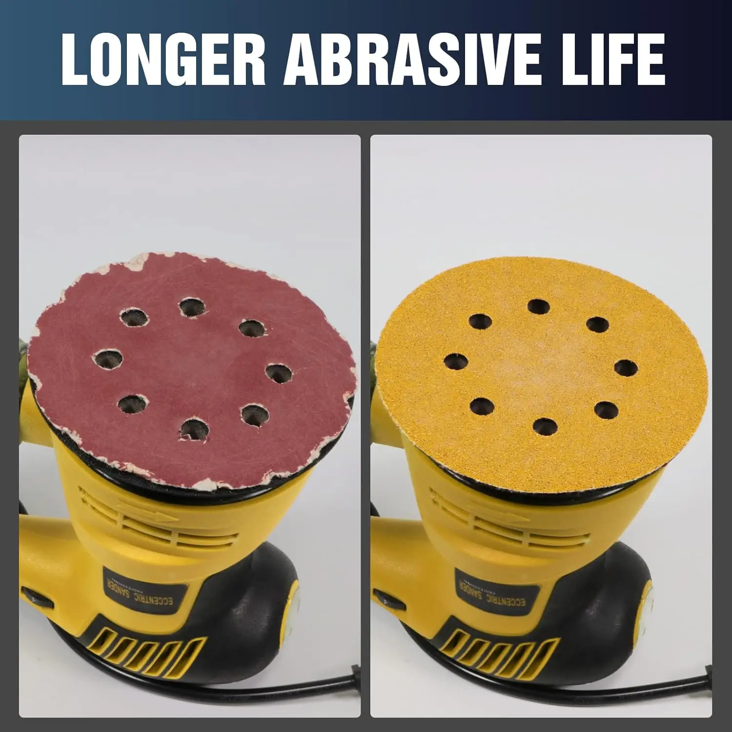 10 قطعة 5 بوصة 8 حفرة 125 مللي متر أقراص الصنفرة الصفراء هوك وحلقة ورق الرمل 40-800 حصى قرص الطحن أداة تلميع جلخ