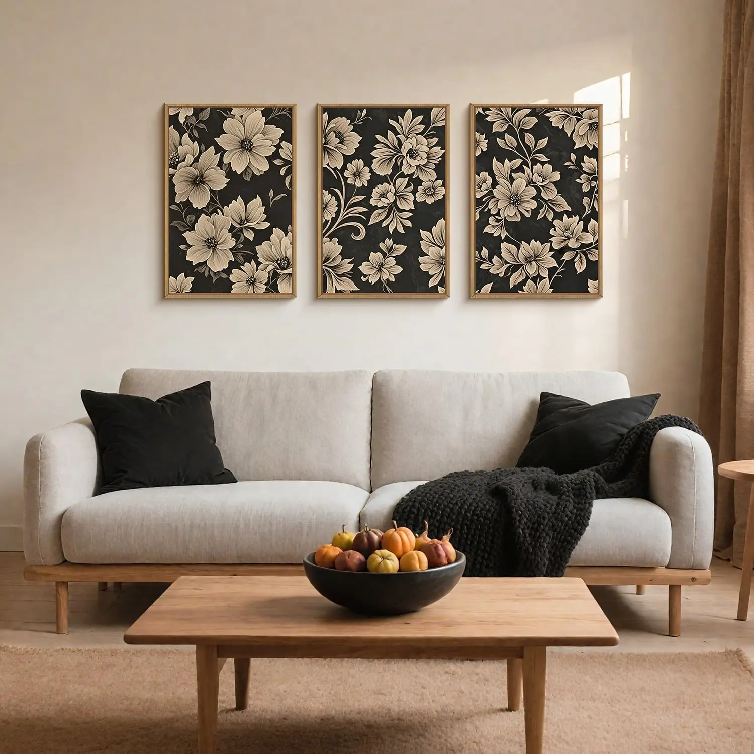

3pcs Retro Floral Canvas Wall Art and Modern Wildflower Prints, Retro Plant Home Decoration Living Rooms Dining Rooms Offices