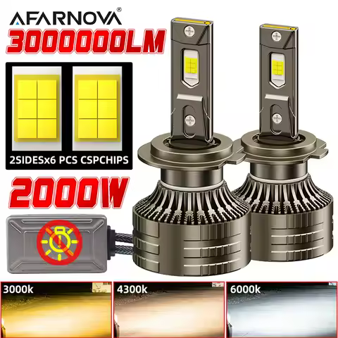 2000W H7 H1 Led Headlight CANBUS H4 H11 Led Headlights Bulb 3000000LM 4300K 6000K Led Lights For Car H1 H8 H9 9005 HB3 9006 12V