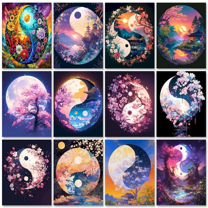 

GATYZTORY DIY Painting By Numbers HandPainted Oil Painting Landscape Picture Paint Drawing On Canvas Home Decor Unique Gift