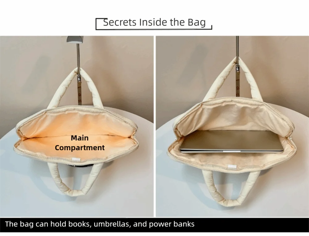 

11/13/15 Inch Laptop Sleeve Case Puffy Shockproof Notebook Storage Bag Large Capacity Water Resistant Carrying Case Men Women