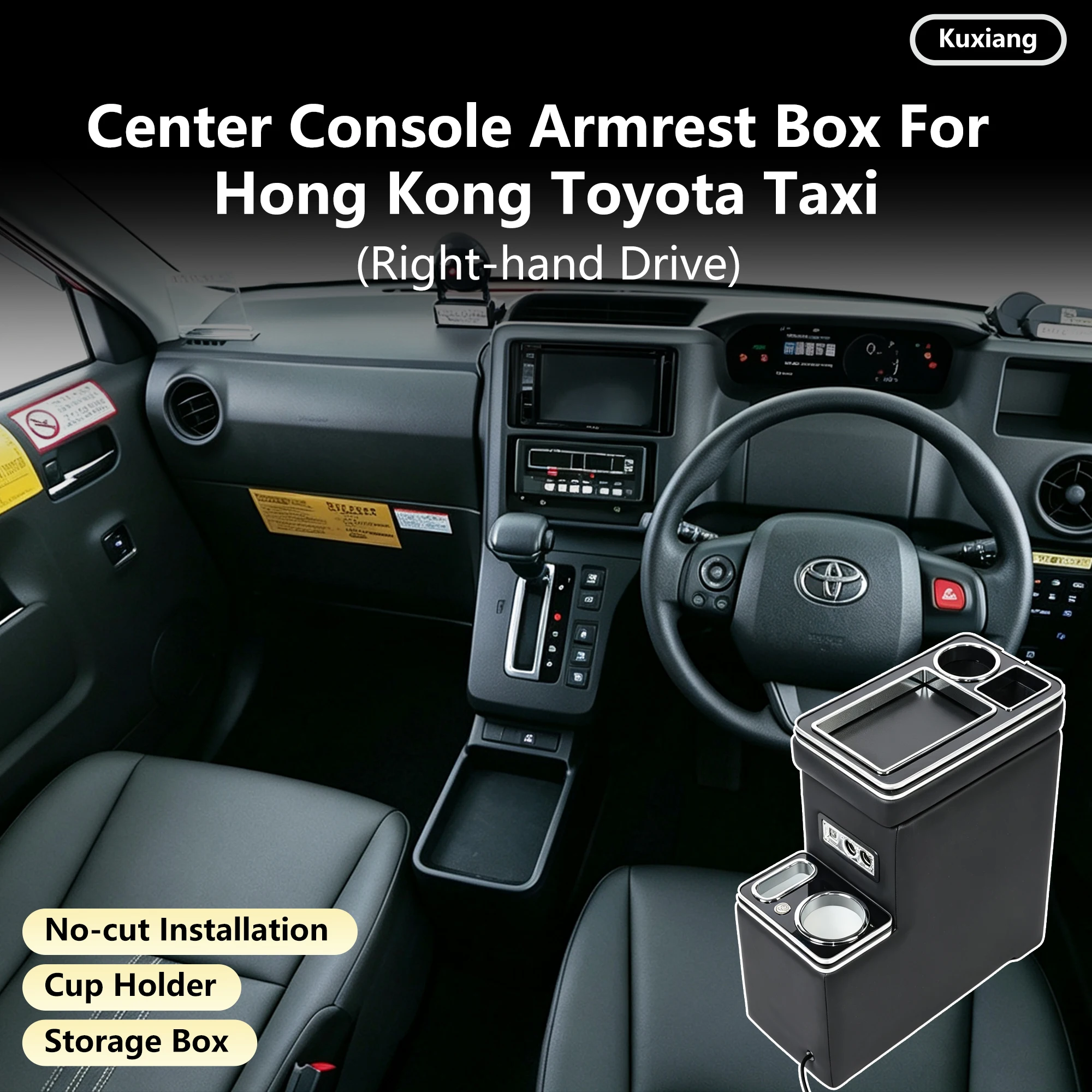 Center Console Armrest Box for Hong Kong Toyota Taxi Armrest Box for HK Taxi Center Console Box
