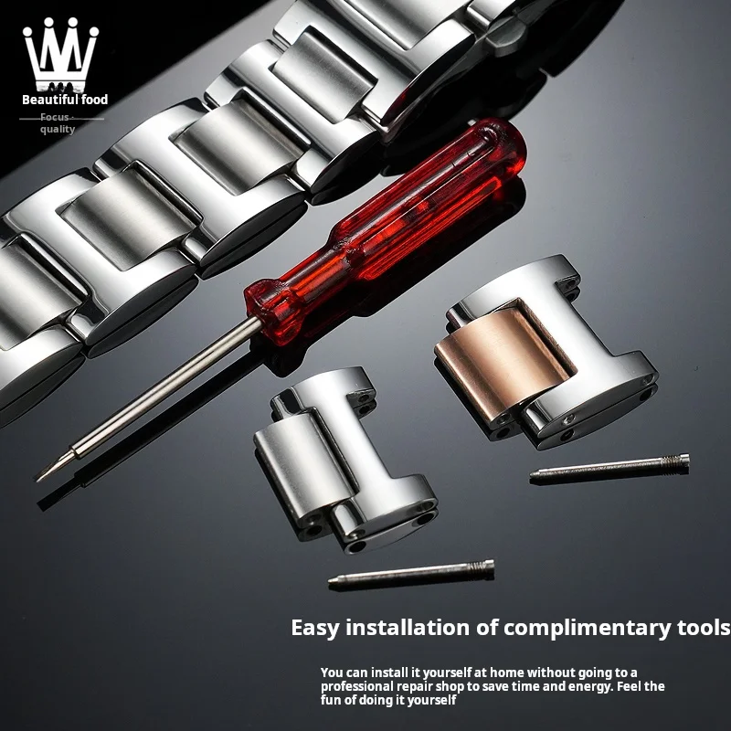 Pour Cartier ballon bleu bande d'acier noeud d'extension bracelet de montre mme hommes bracelet de montre en acier inoxydable fixation d'allongement d'épissure