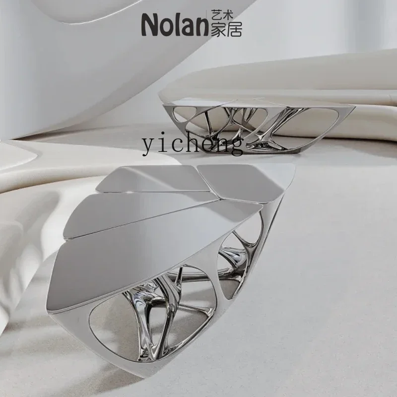 Fiberglass Zaha Crack Hollow Coffee Table Modern Special-shaped Tree Root Triangle Living Room Tea Tablex28