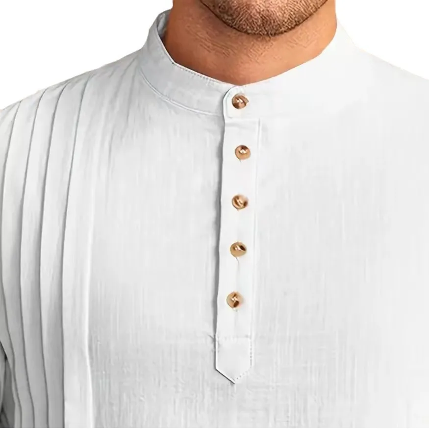 Camicia musulmana da uomo manica lunga abito arabo islamico Abaya Jubba Thobe caftano Islam abbigliamento Ropa De Musulmanes Para Hombres