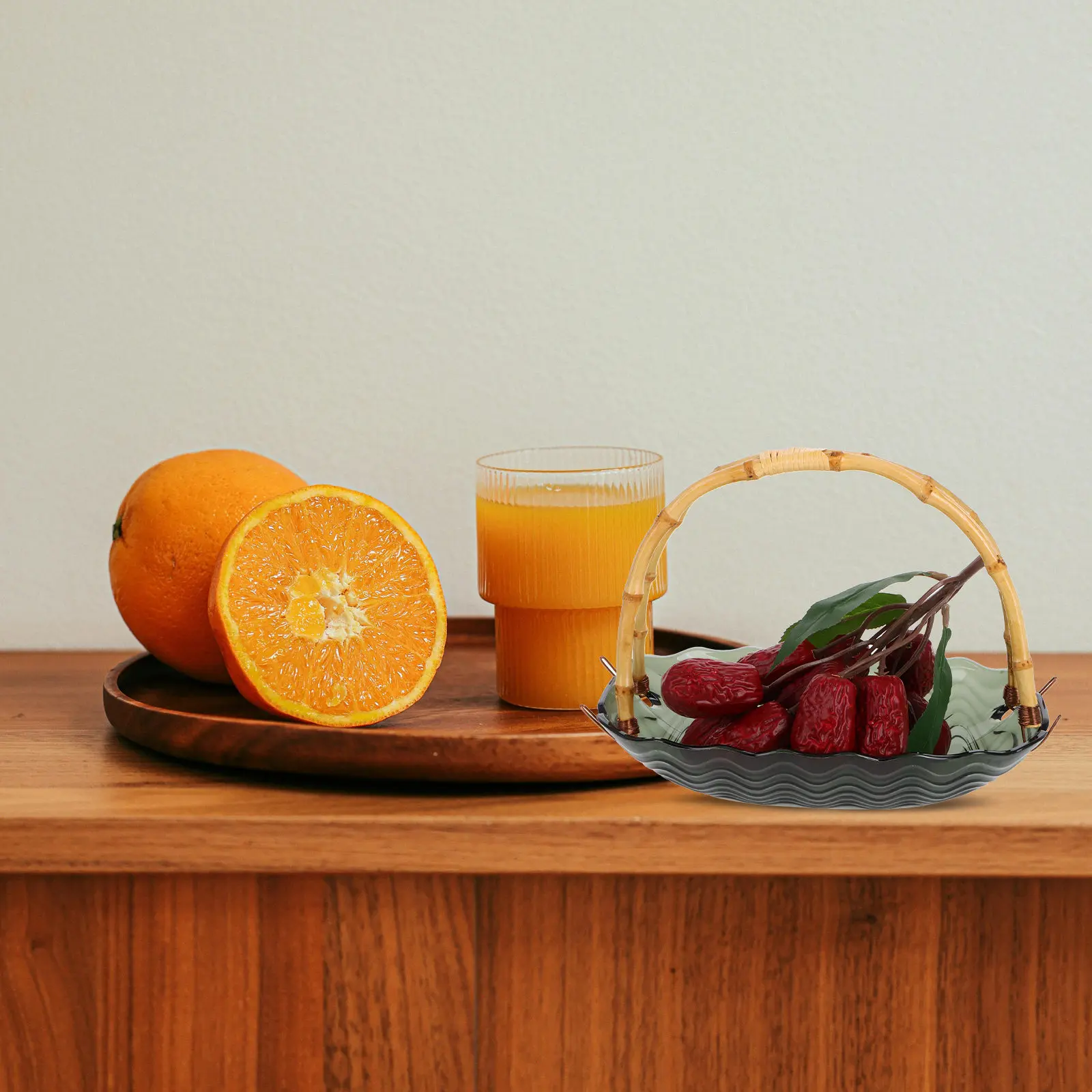 Extra Large Plastic Fruit Serving Plate with Comfort Grip Handles Ideal for Fruits Candies Snacks Decorative Kitchen Bowl